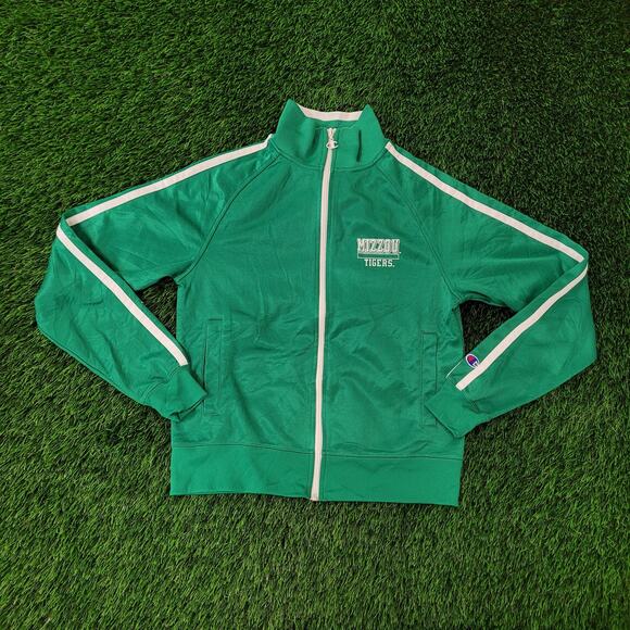 Champion Mizzou-Tigers Track Jacket Womens Small 18x22 Green - Picture 1 of 16